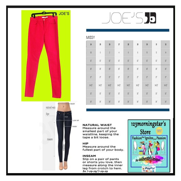 JOE'S NEW CERISE THE SKINNY Red-Hot Pink Jean 30 - Picture 12 of 12
